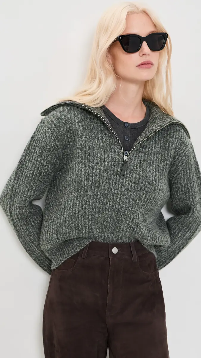 Vince Sailor Collar Half Zip Pullover | Thumbnail 2 Vince Sailor Collar Half Zip Pullover | Thumbnail 2