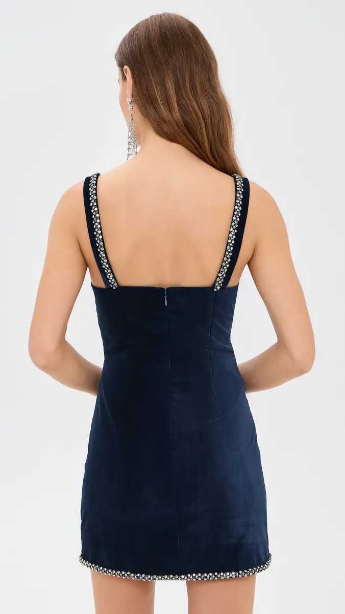 Alice + Olivia Charlotte Scoop Neck Fitted Velvet Mini Dress | Thumbnail 3