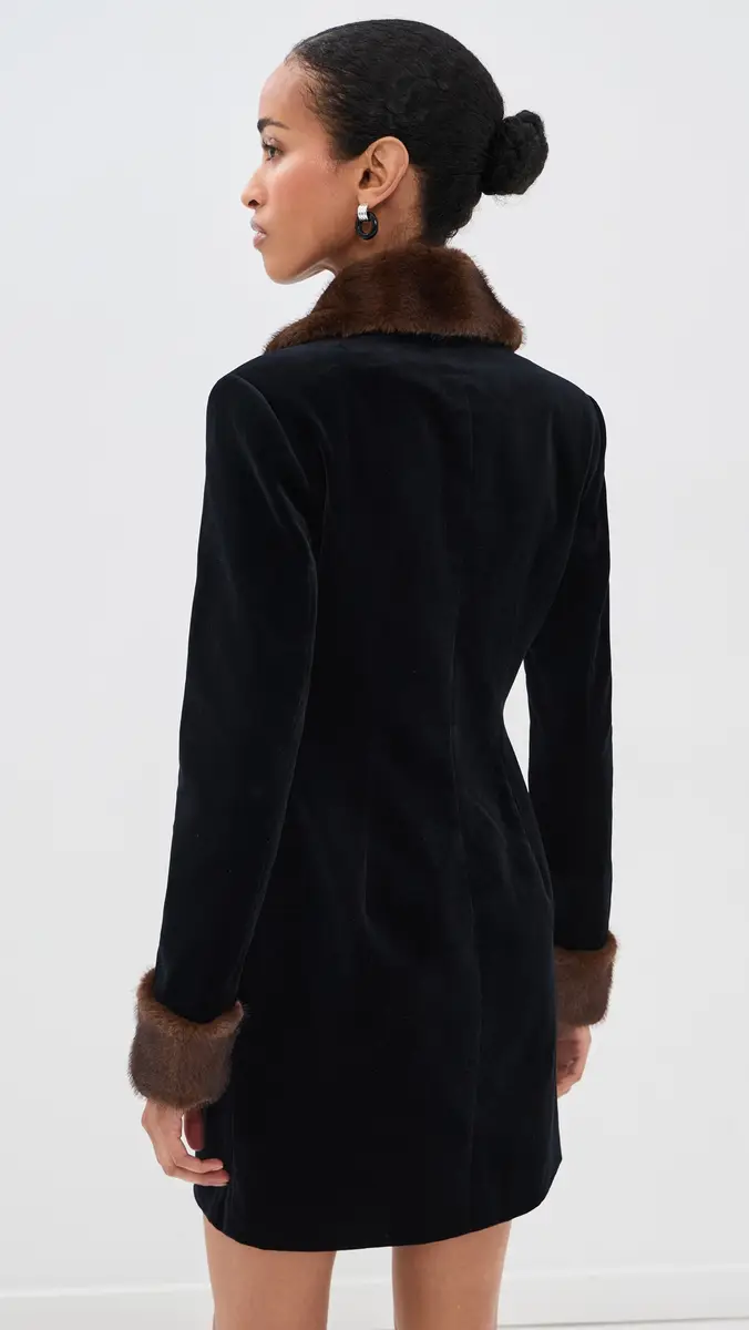Tanner Fletcher Antoinette Faux Fur Collar Mini Dress | Thumbnail 3 Tanner Fletcher Antoinette Faux Fur Collar Mini Dress | Thumbnail 3