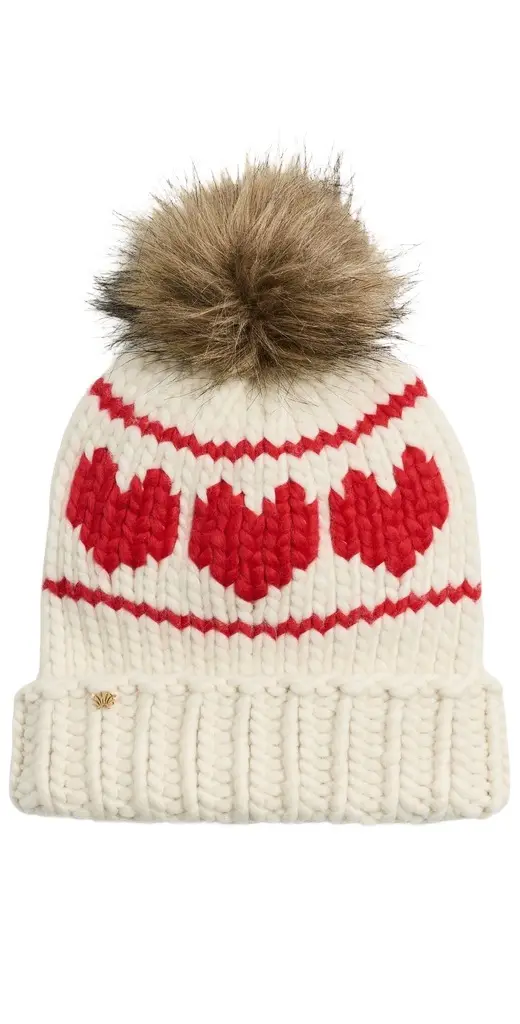 Lele Sadoughi Triple Hearts Beanie