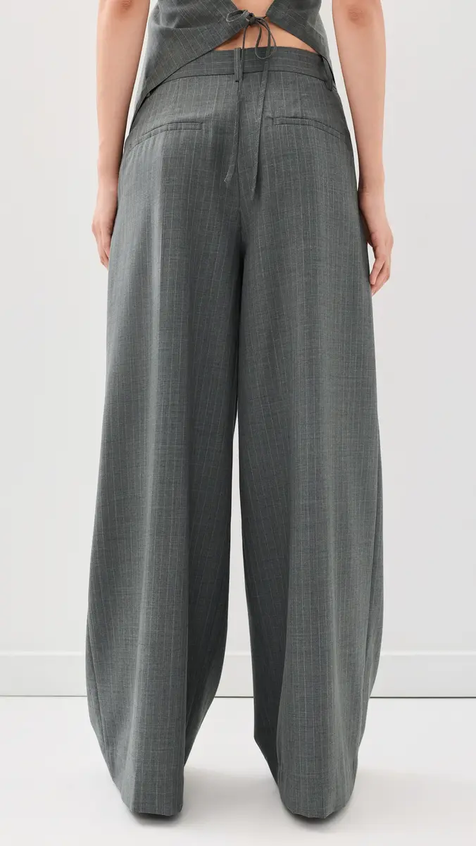 Helmut Lang Wide Leg Double Pleat Trousers | Thumbnail 3