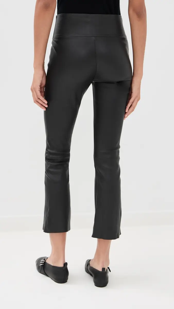 Sprwmn Leather Crop Flare Leggings | Thumbnail 4 Sprwmn Leather Crop Flare Leggings | Thumbnail 4