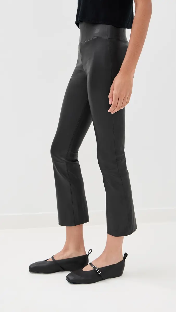 Sprwmn Leather Crop Flare Leggings | Thumbnail 5 Sprwmn Leather Crop Flare Leggings | Thumbnail 5