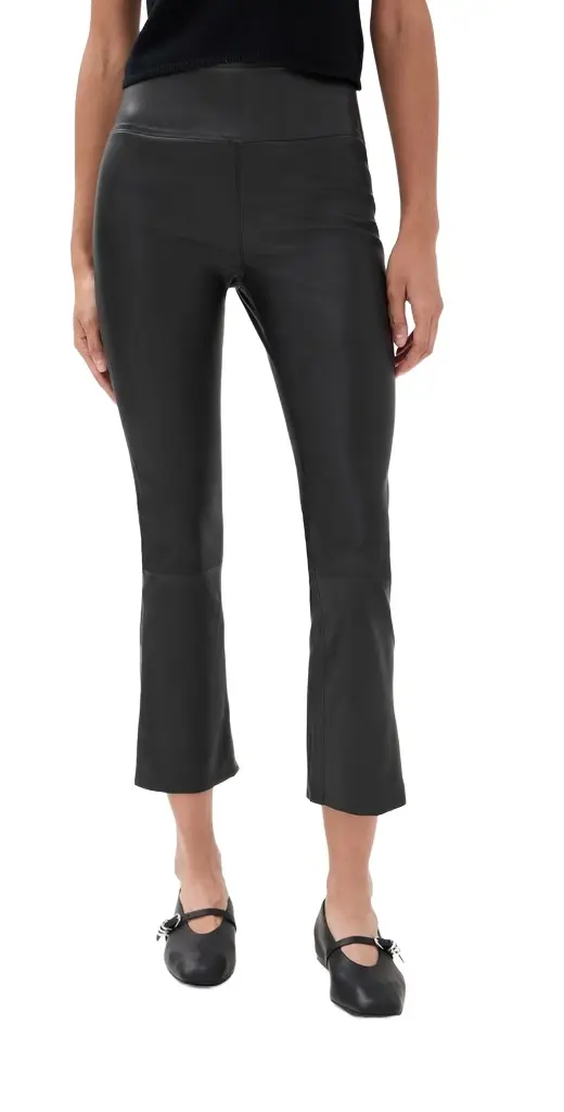 Sprwmn Leather Crop Flare Leggings