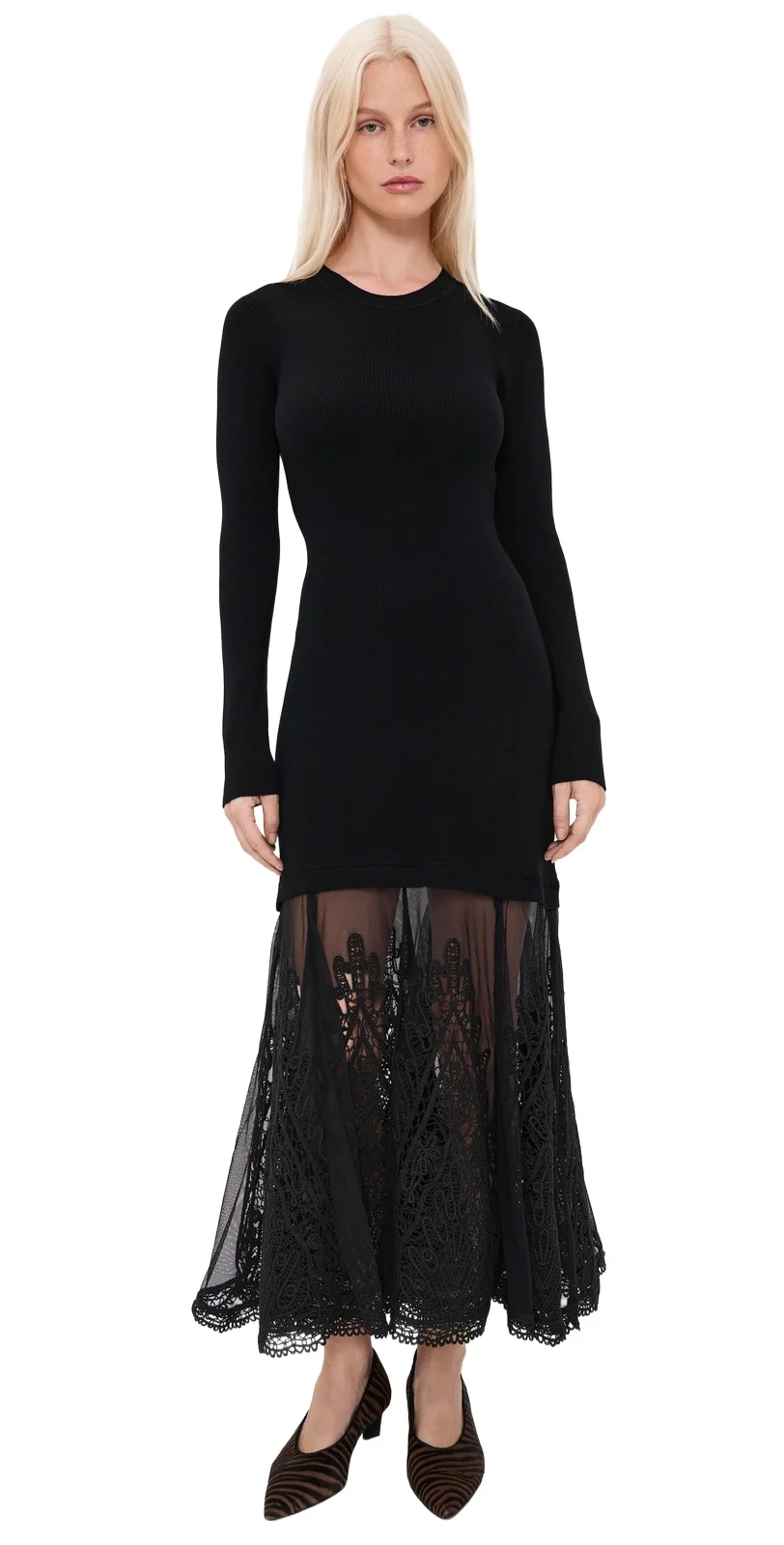 Vali Embellished Mixed Media Maxi Dress