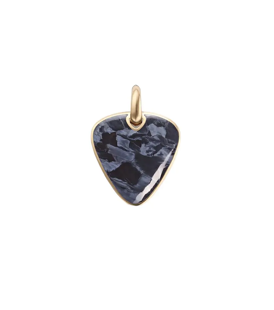 David Yurman Streamline Pick 18kt gold pendant with pietersite