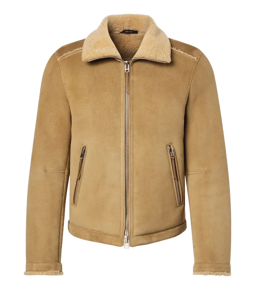 Tom Ford Shearling-trimmed leather jacket
