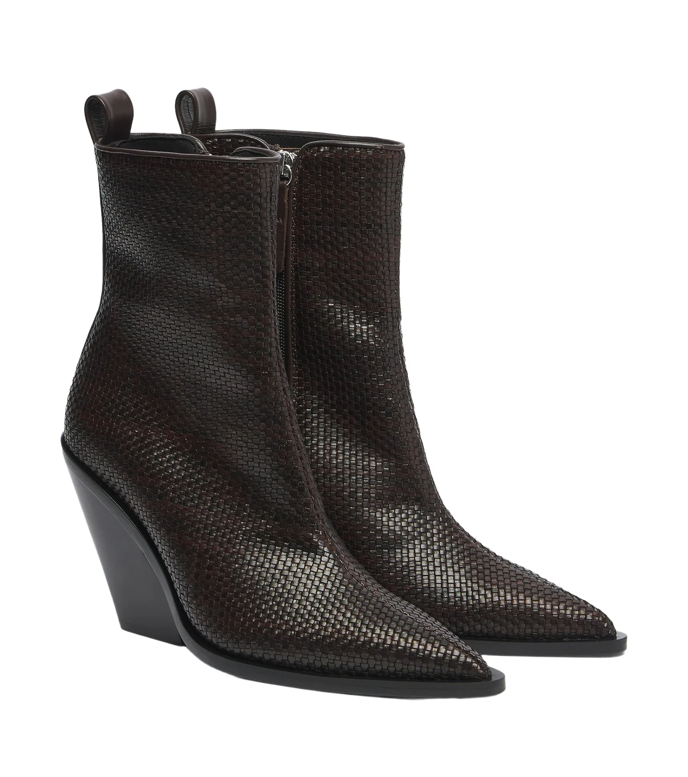 Colorado woven leather ankle boots