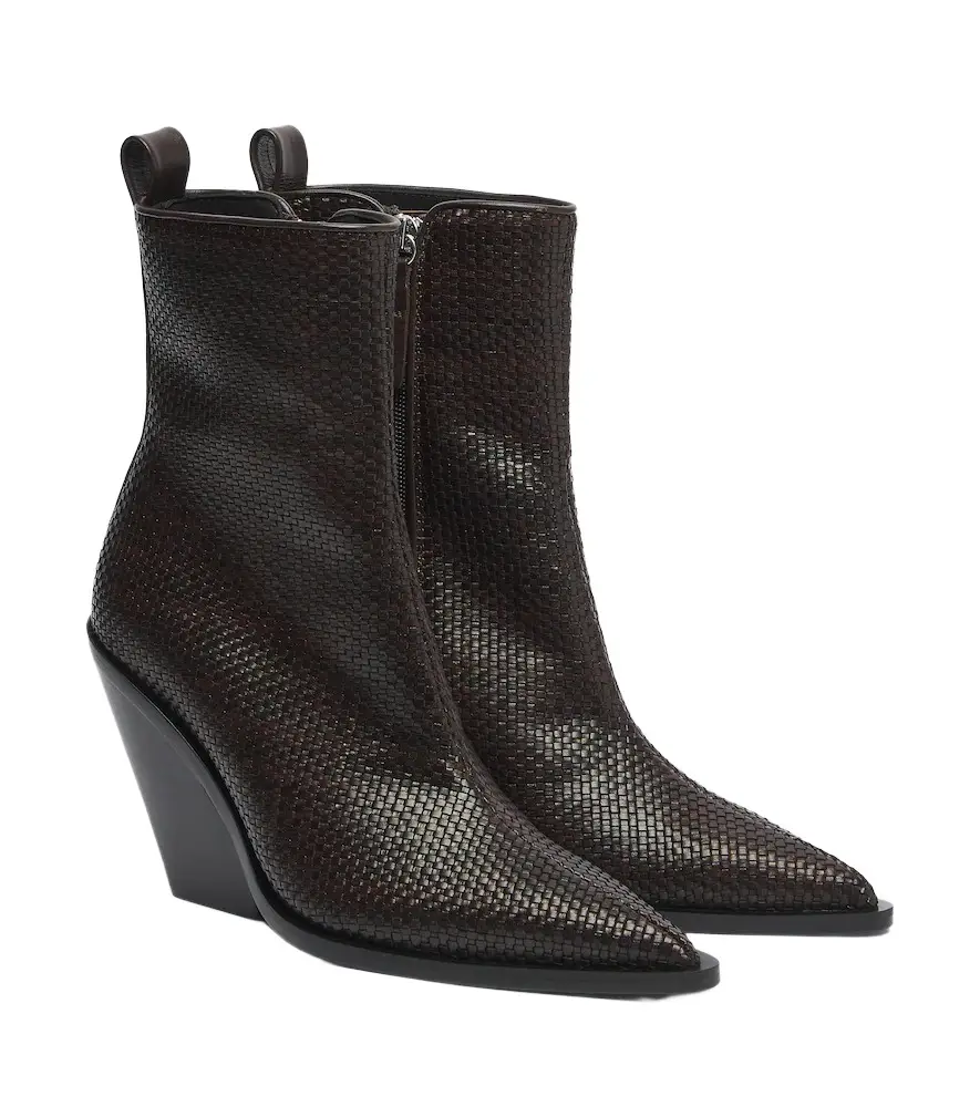 Souliers Martinez Colorado woven leather ankle boots