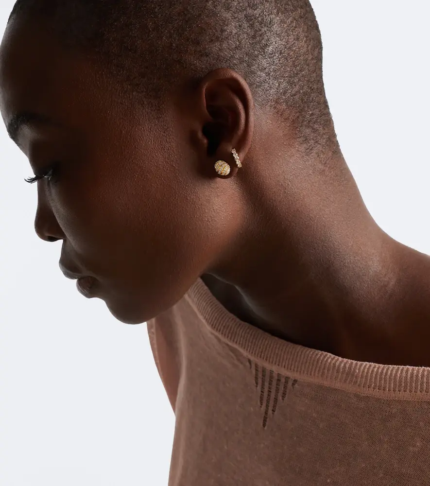 David Yurman Sculpted Cable 18kt gold earrings with diamonds | Thumbnail 2