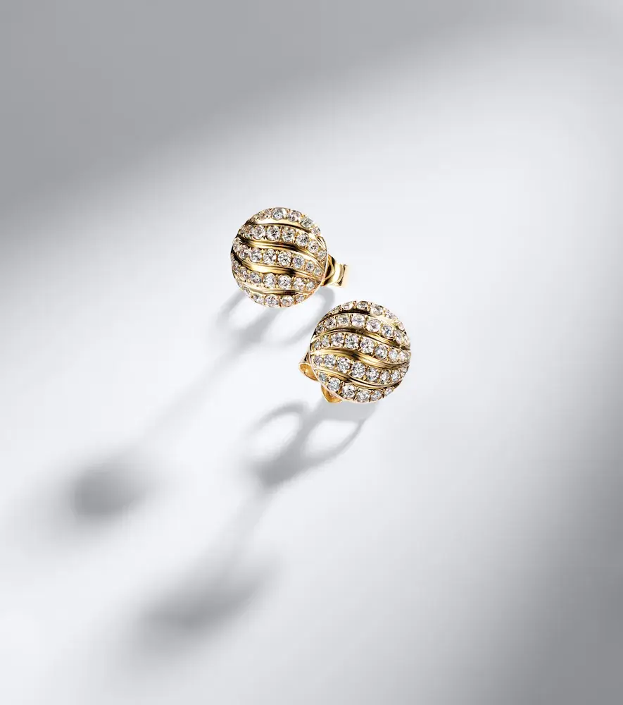 David Yurman Sculpted Cable 18kt gold earrings with diamonds | Thumbnail 5