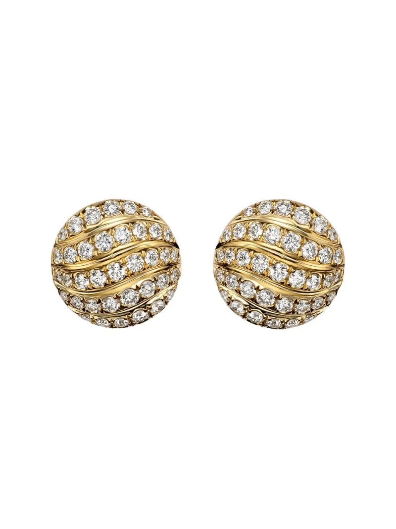 Sculpted Cable 18kt gold earrings with diamonds