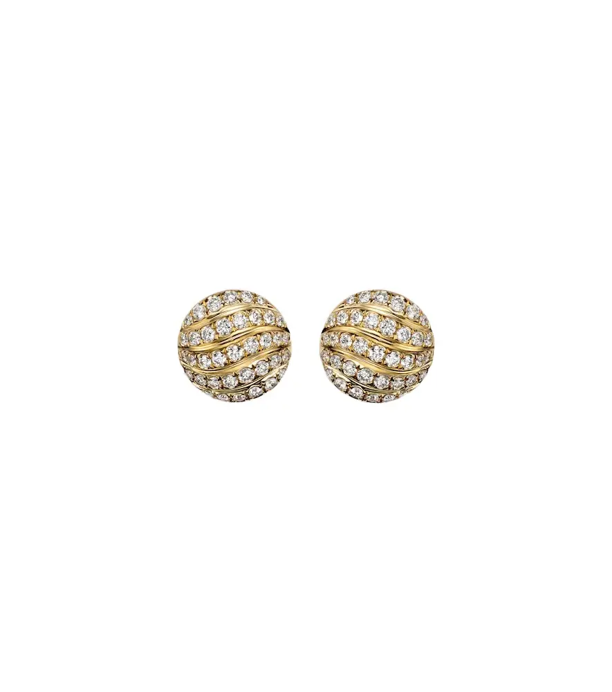 David Yurman Sculpted Cable 18kt gold earrings with diamonds
