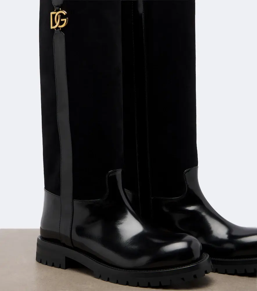 Dolce & Gabbana DG leather and suede knee-high boots | Thumbnail 4 Dolce & Gabbana DG leather and suede knee-high boots | Thumbnail 4