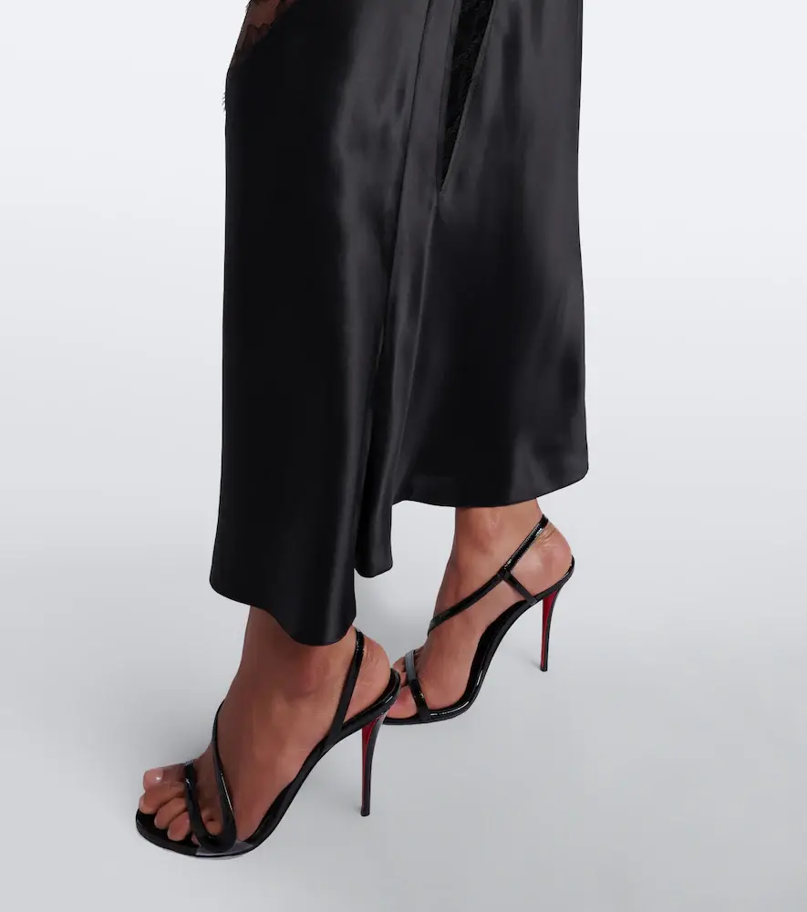 Roberto Cavalli Lace-trimmed silk satin slip dress | Thumbnail 2