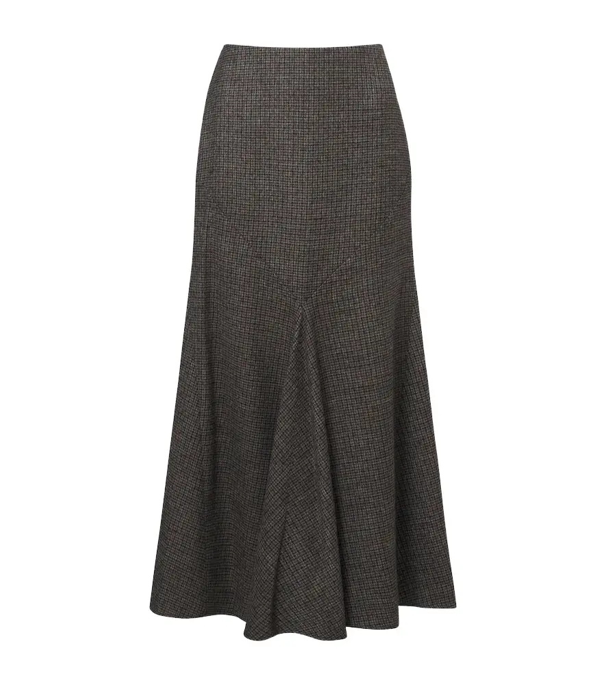 Checked wool midi skirt Checked wool midi skirt