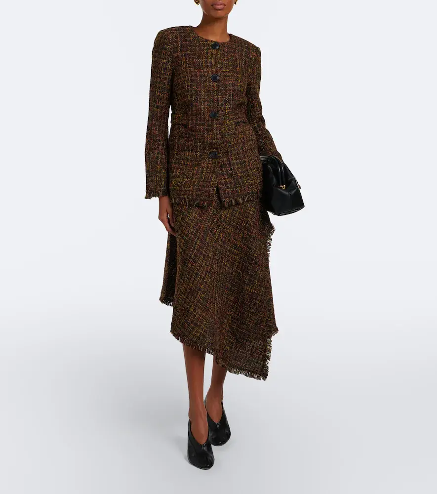 Proenza Schouler White Label Layne bouclé midi skirt | Thumbnail 5