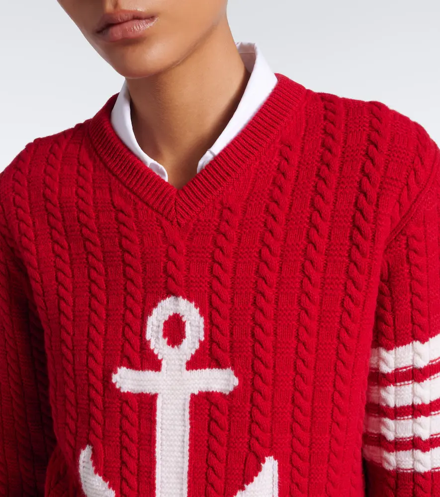 Thom Browne 4-Bar cable-knit virgin wool sweater | Thumbnail 4 Thom Browne 4-Bar cable-knit virgin wool sweater | Thumbnail 4