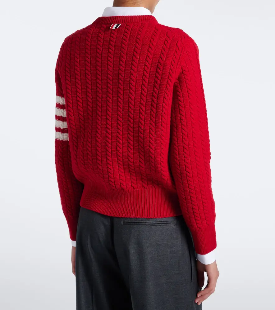 Thom Browne 4-Bar cable-knit virgin wool sweater | Thumbnail 6 Thom Browne 4-Bar cable-knit virgin wool sweater | Thumbnail 6