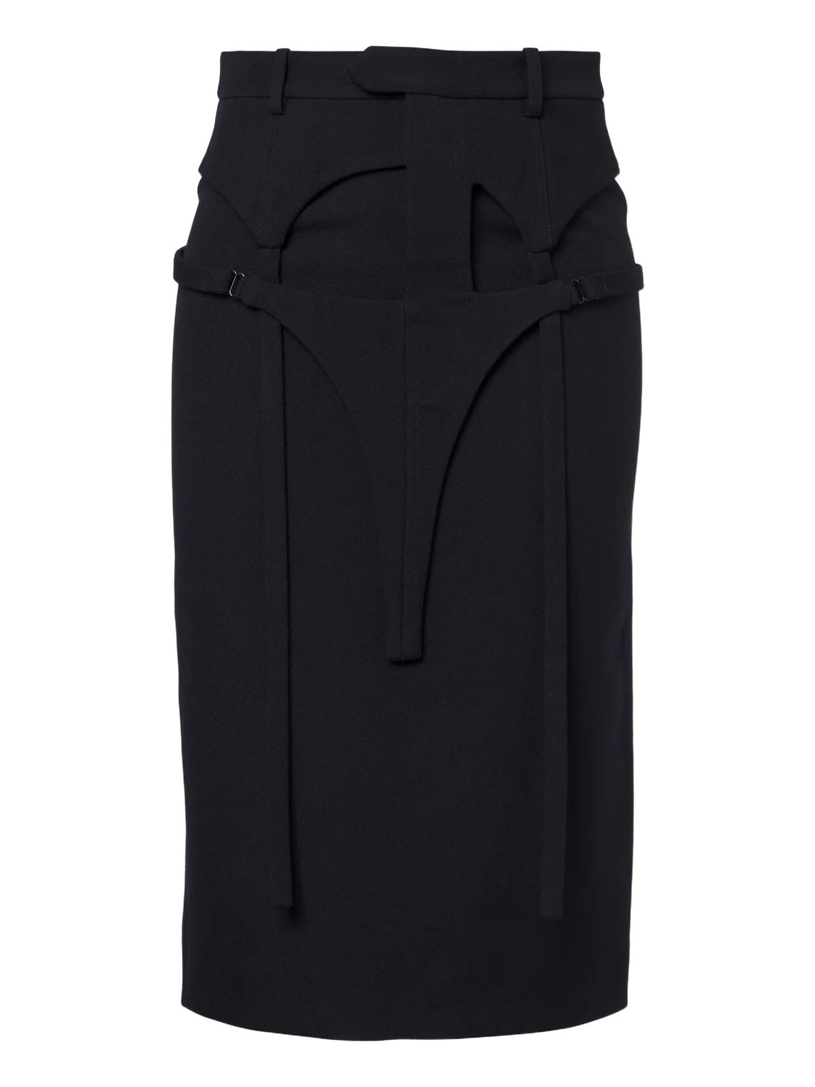 Jean Paul Gaultier Layered virgin wool pencil skirt