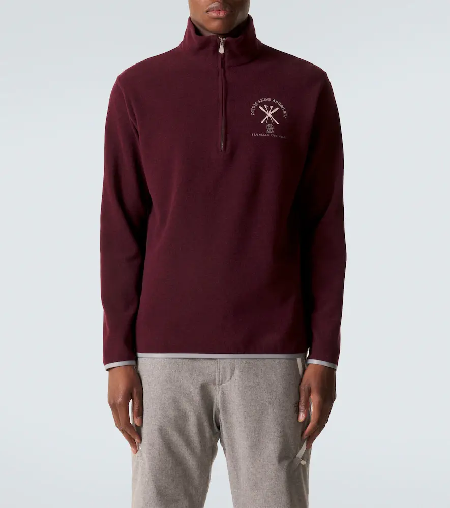 Brunello Cucinelli Cashmere and cotton-blend half-zip sweatshirt | Thumbnail 2 Brunello Cucinelli Cashmere and cotton-blend half-zip sweatshirt | Thumbnail 2