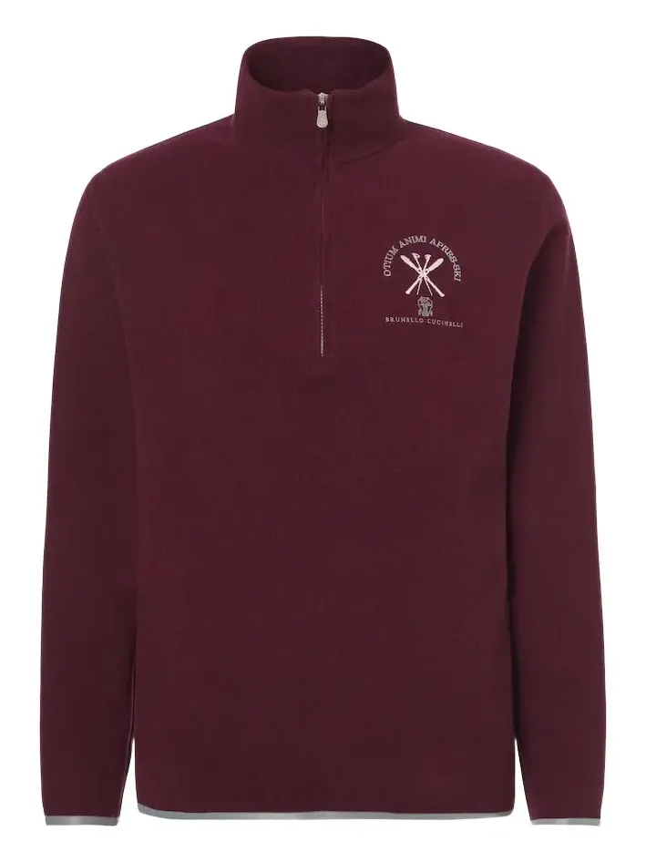 Brunello Cucinelli Cashmere and cotton-blend half-zip sweatshirt