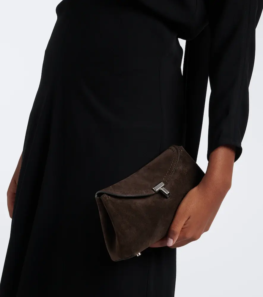 TOTEME T-Lock Nano suede clutch | Thumbnail 5 TOTEME T-Lock Nano suede clutch | Thumbnail 5