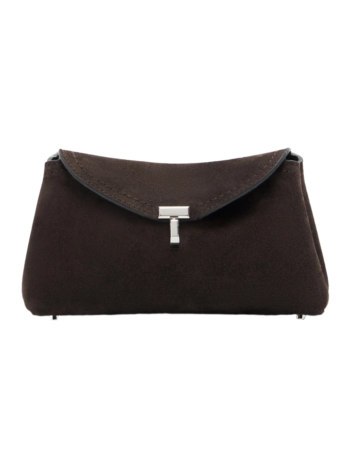 TOTEME T-Lock Nano suede clutch