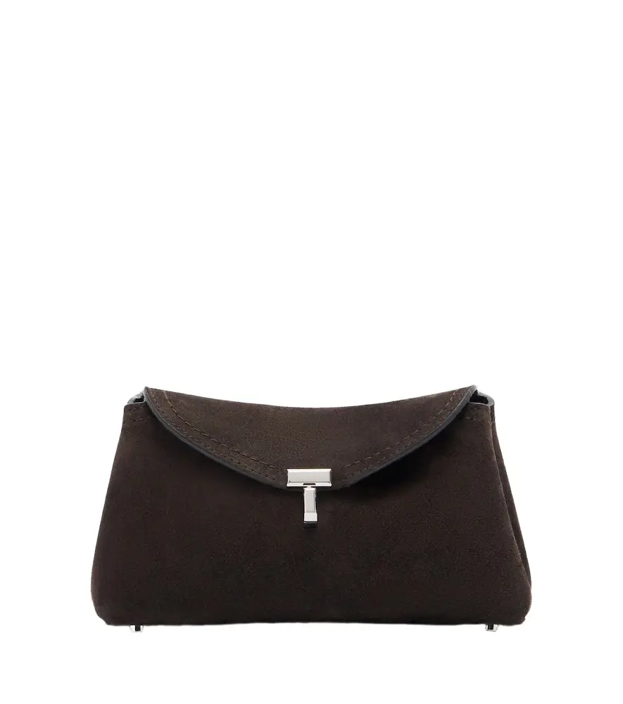 T-Lock Nano suede clutch T-Lock Nano suede clutch