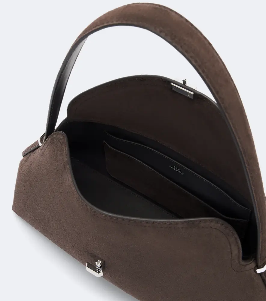 TOTEME T-Lock Medium suede shoulder bag | Thumbnail 3 TOTEME T-Lock Medium suede shoulder bag | Thumbnail 3