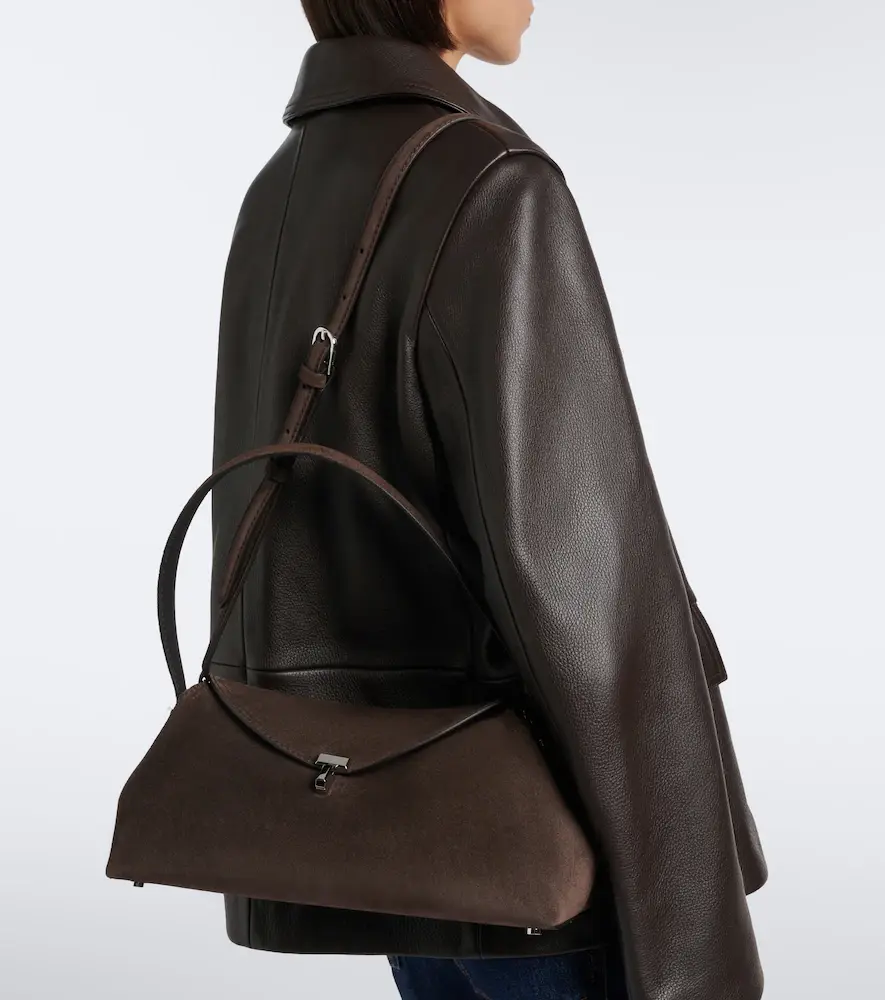 TOTEME T-Lock Medium suede shoulder bag | Thumbnail 4 TOTEME T-Lock Medium suede shoulder bag | Thumbnail 4