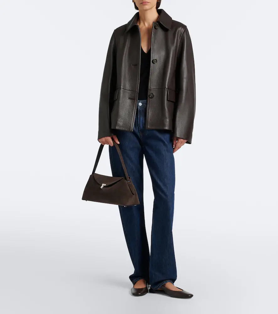 TOTEME T-Lock Medium suede shoulder bag | Thumbnail 5 TOTEME T-Lock Medium suede shoulder bag | Thumbnail 5