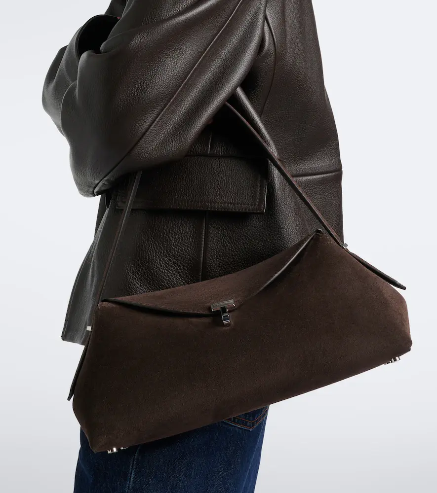 TOTEME T-Lock Medium suede shoulder bag | Thumbnail 6 TOTEME T-Lock Medium suede shoulder bag | Thumbnail 6