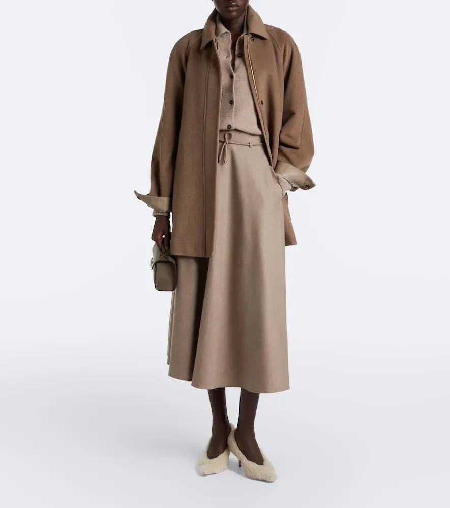 Max Mara Belted pleated cashmere-blend midi skirt | Thumbnail 2 Max Mara Belted pleated cashmere-blend midi skirt | Thumbnail 2