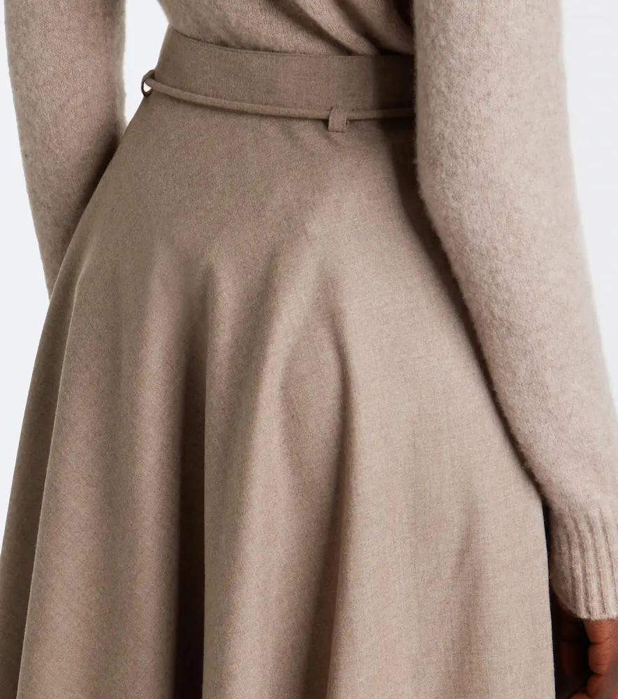 Max Mara Belted pleated cashmere-blend midi skirt | Thumbnail 5 Max Mara Belted pleated cashmere-blend midi skirt | Thumbnail 5