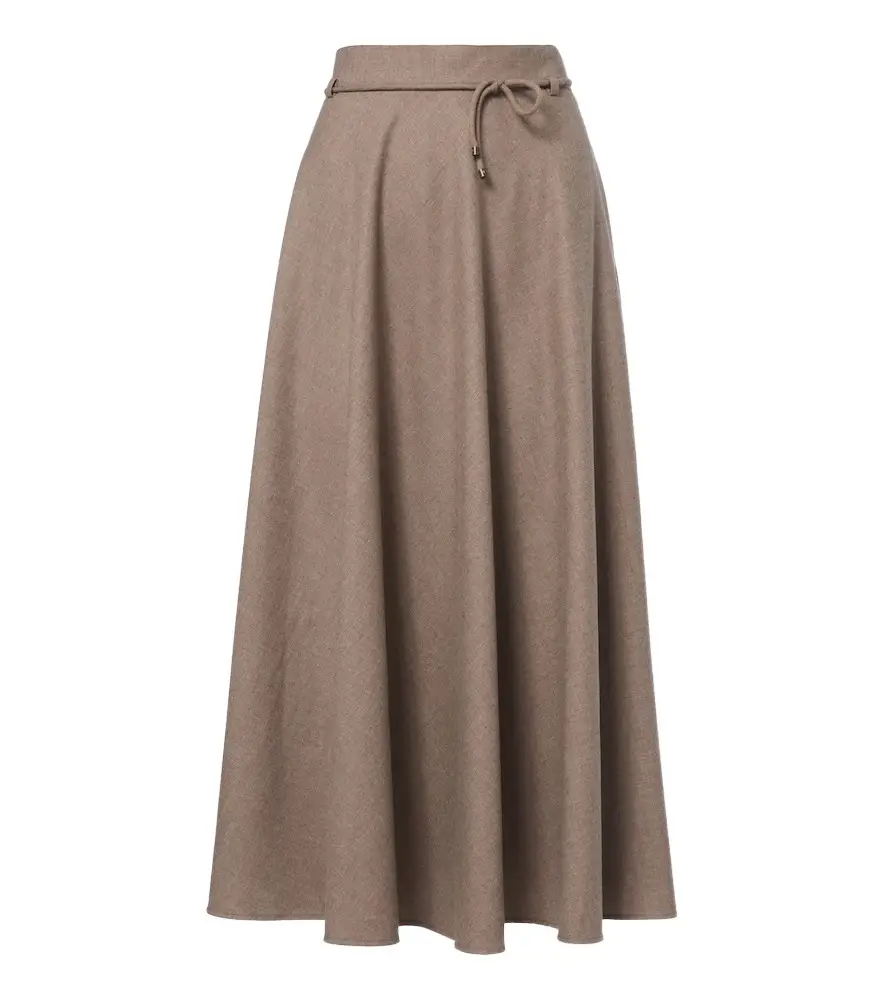 Belted pleated cashmere-blend midi skirt Belted pleated cashmere-blend midi skirt