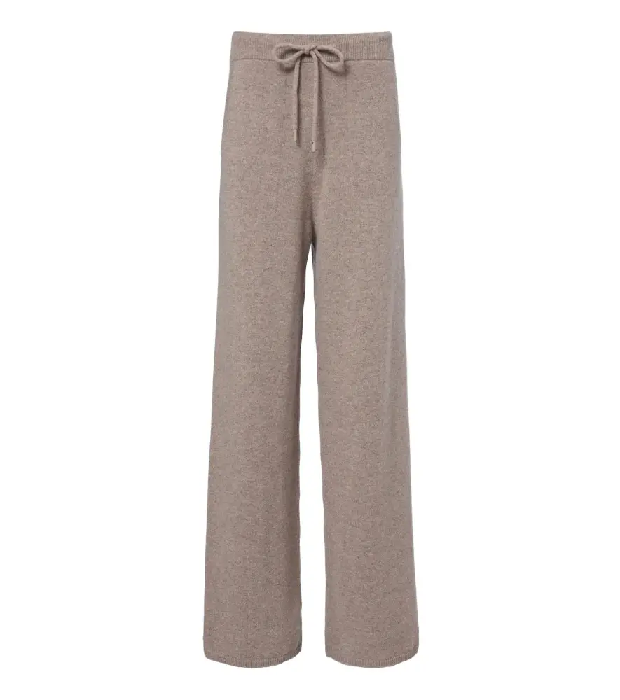 Knitted cashmere wide-leg pants