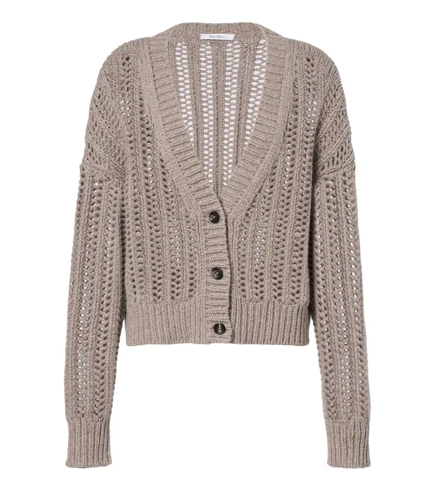 Open-knit cashmere cardigan