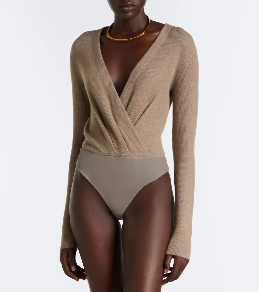 Max Mara Draped ribbed-knit cashmere bodysuit | Thumbnail 5 Max Mara Draped ribbed-knit cashmere bodysuit | Thumbnail 5