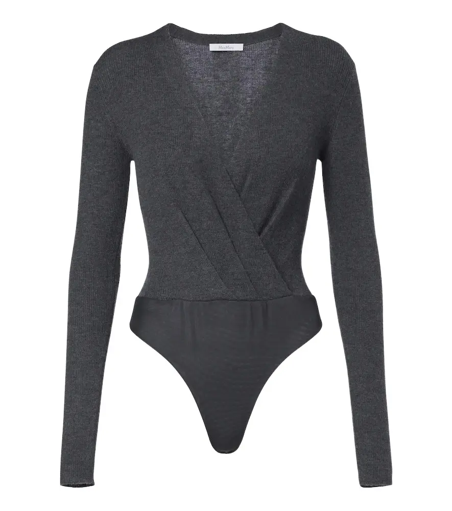 Draped cashmere bodysuit Draped cashmere bodysuit