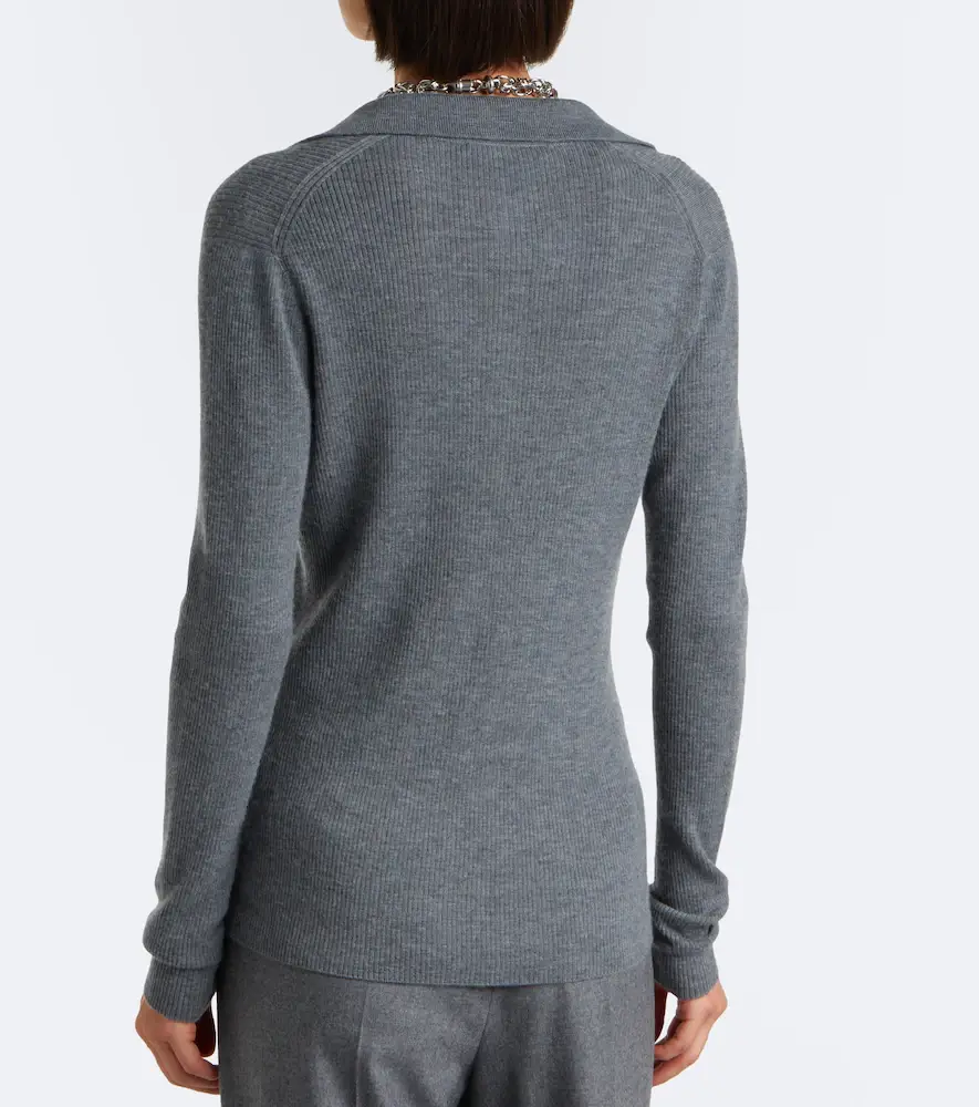 Max Mara Ribbed-knit cashmere polo sweater | Thumbnail 2 Max Mara Ribbed-knit cashmere polo sweater | Thumbnail 2