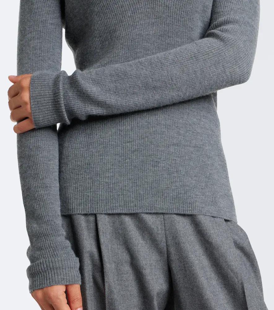 Max Mara Ribbed-knit cashmere polo sweater | Thumbnail 4 Max Mara Ribbed-knit cashmere polo sweater | Thumbnail 4