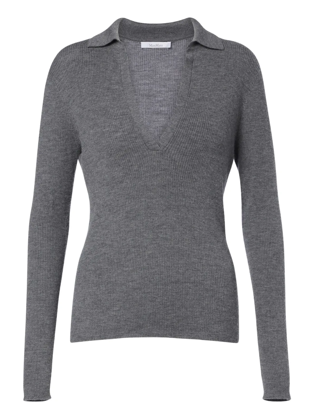 Ribbed-knit cashmere polo sweater Ribbed-knit cashmere polo sweater