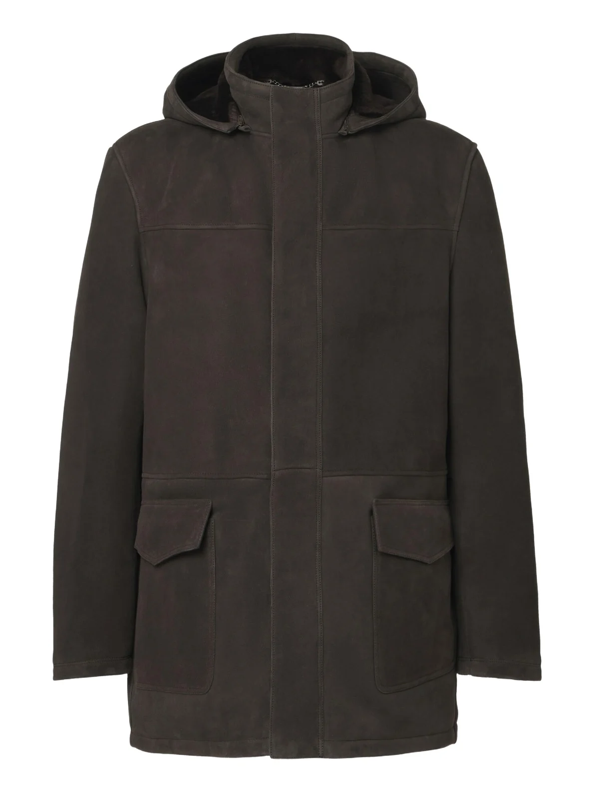Thom Sweeney Hooded suede parka