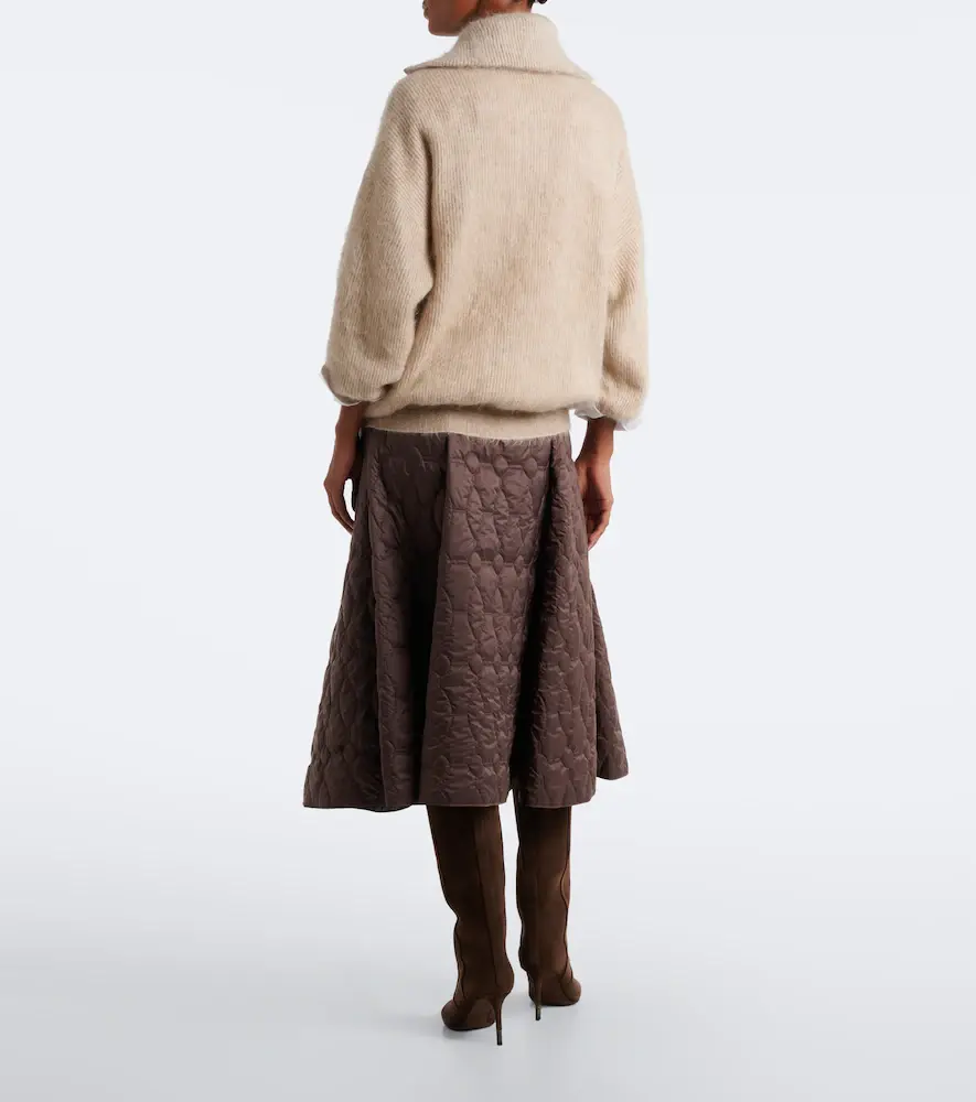 Brunello Cucinelli Technical padded midi skirt | Thumbnail 2