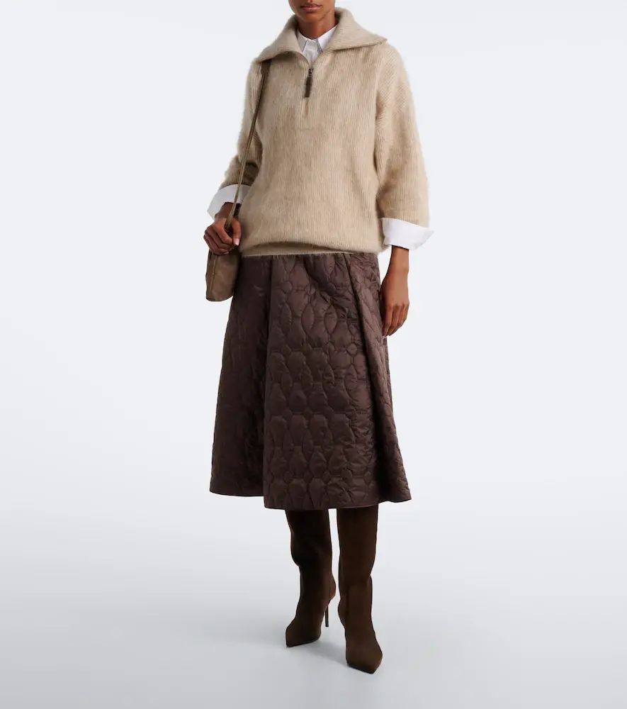 Brunello Cucinelli Technical padded midi skirt | Thumbnail 3