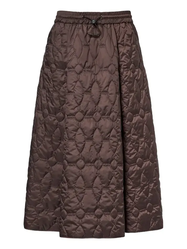 Technical padded midi skirt