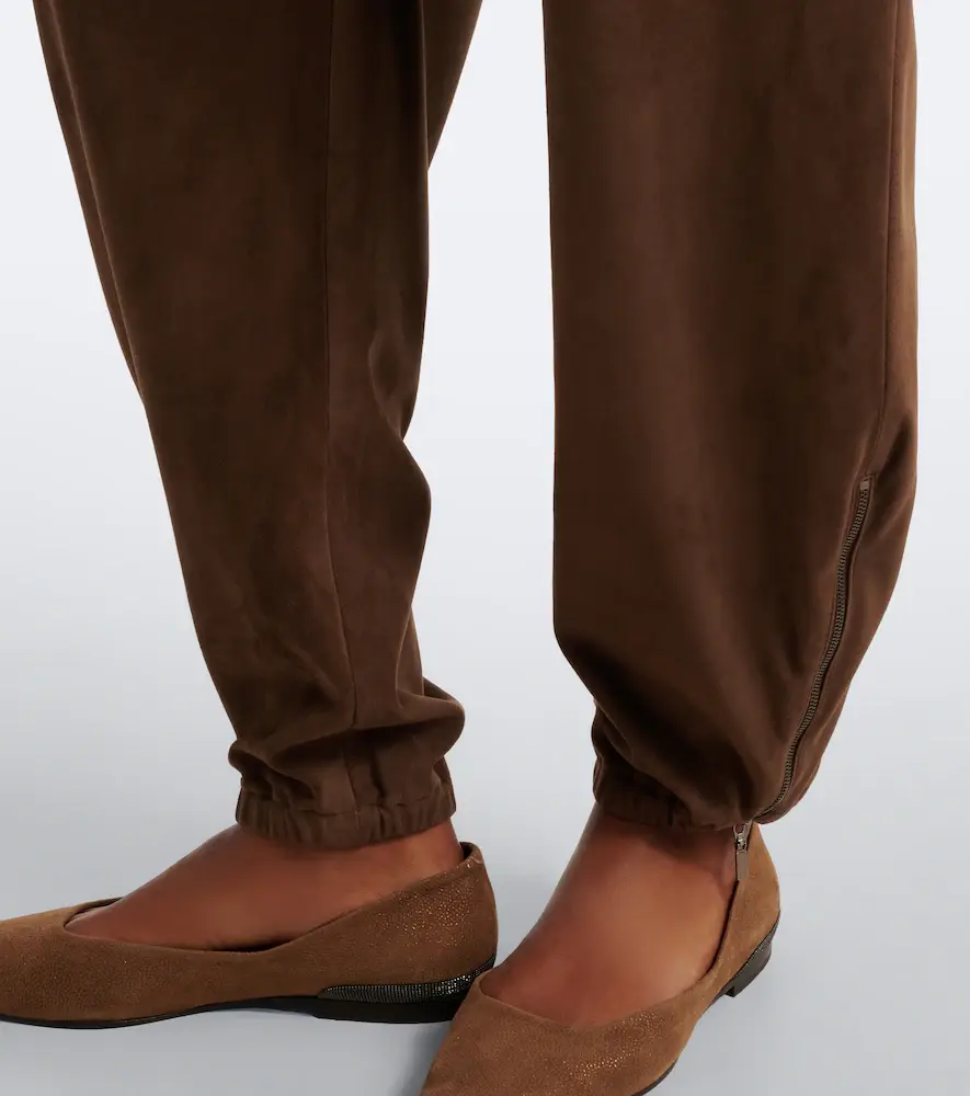 Brunello Cucinelli Belted suede tapered pants | Thumbnail 3 Brunello Cucinelli Belted suede tapered pants | Thumbnail 3