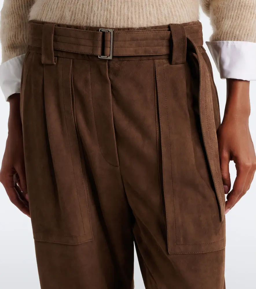 Brunello Cucinelli Belted suede tapered pants | Thumbnail 5 Brunello Cucinelli Belted suede tapered pants | Thumbnail 5