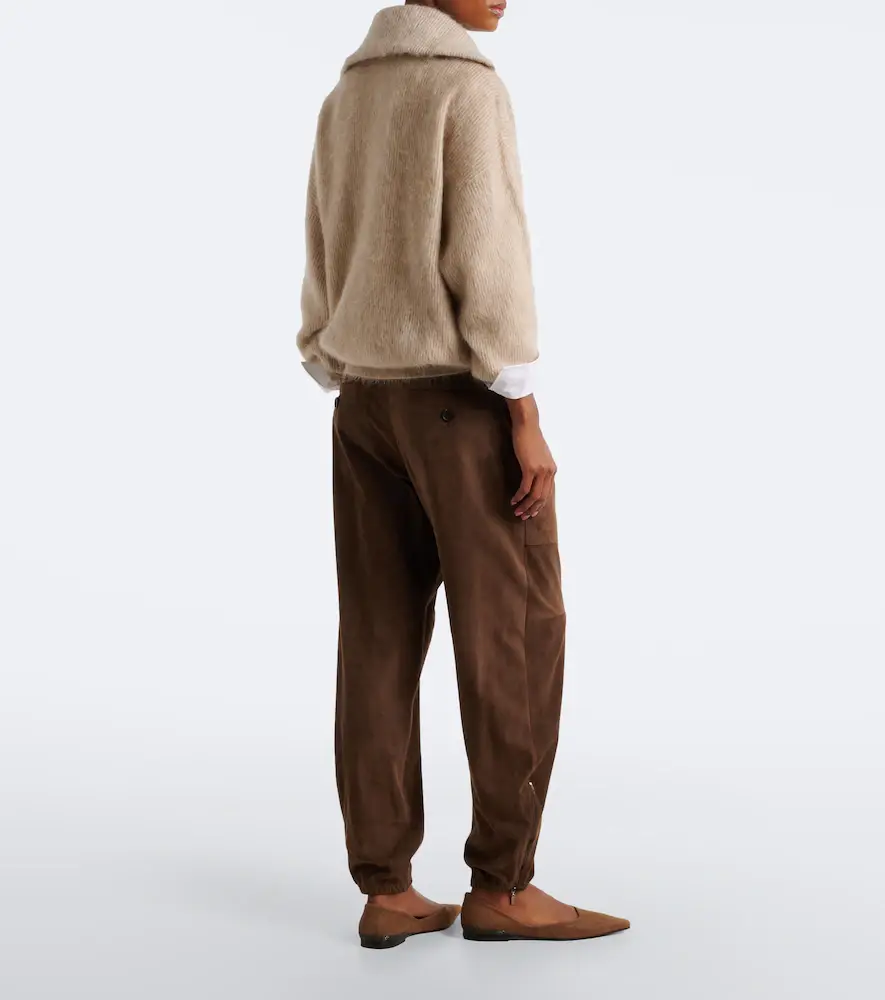 Brunello Cucinelli Belted suede tapered pants | Thumbnail 6 Brunello Cucinelli Belted suede tapered pants | Thumbnail 6
